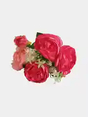 Кораллово-розовый искуственные цветы "Пионы", букет пионов, красные, желтые, розовые, сиреневые