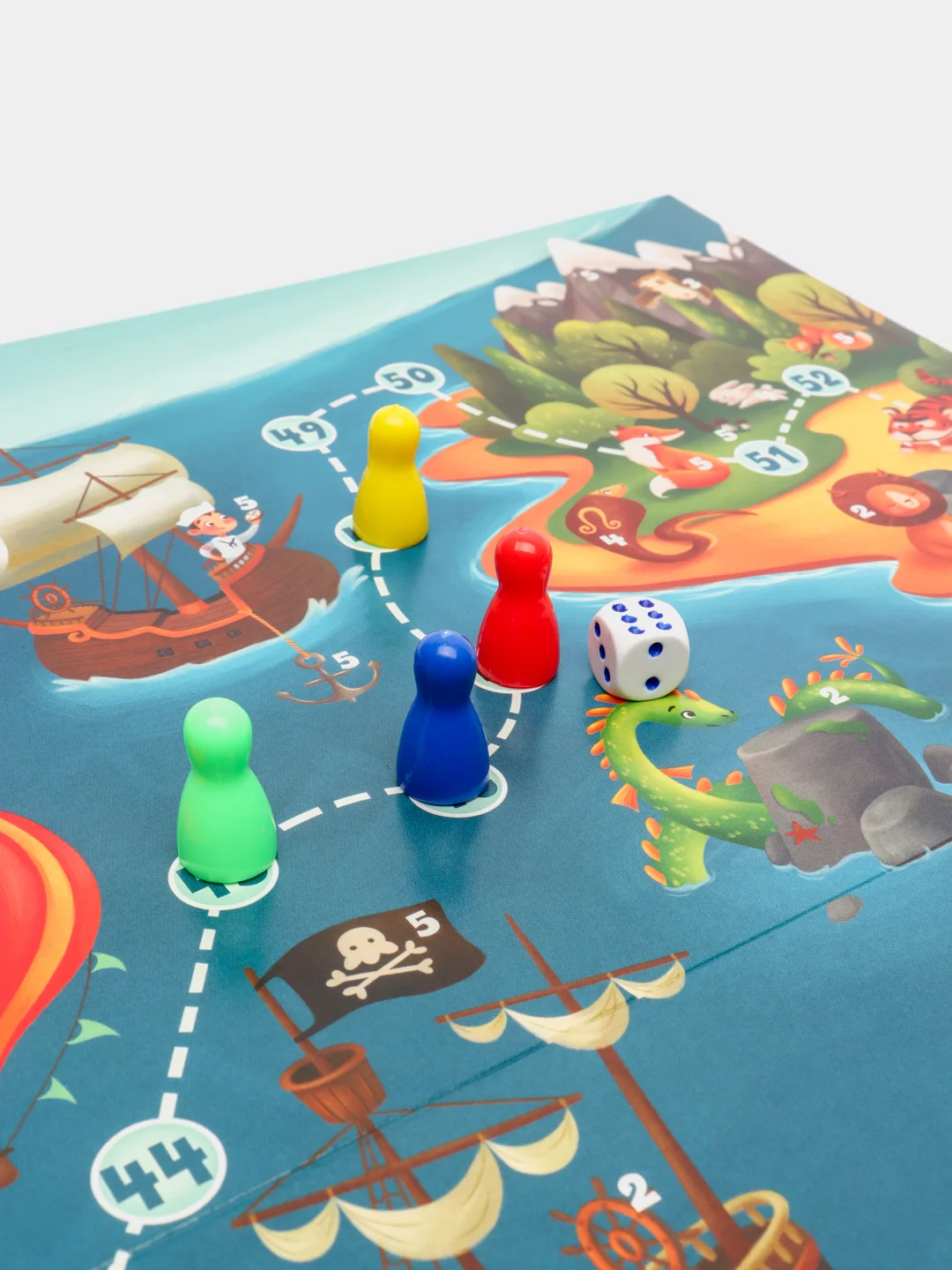 Индиго настольная развивающая игра-ходилка, "Карта сокровищ" 75 карточек, учимся читать по слогам