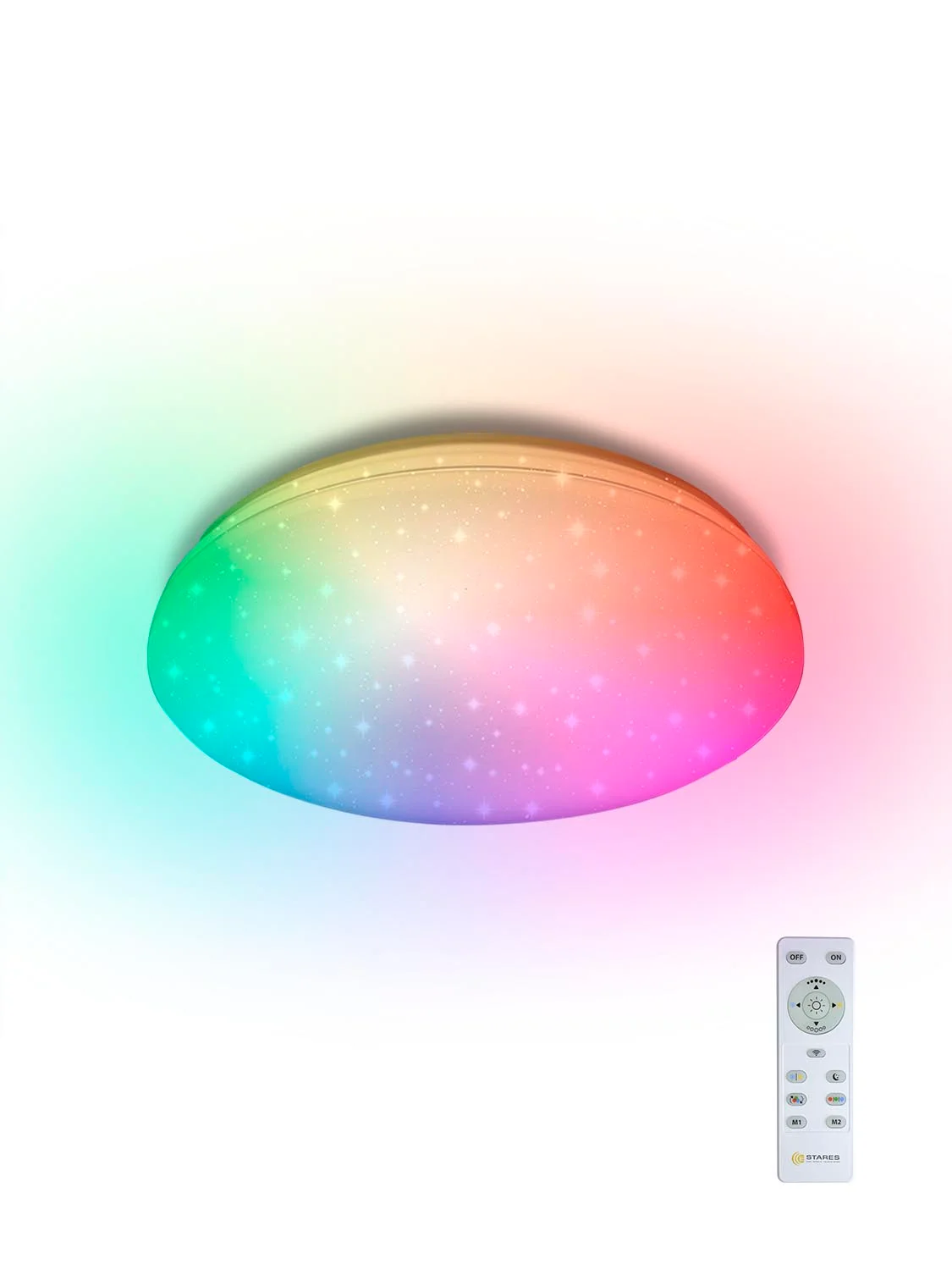 Управляемая потолочная светодиодная люстра с пультом Estares SATURN 25W RGB круг,до15 кв.м