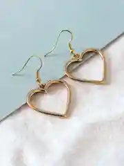 Серьги сердечки сердца свисающие