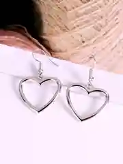 Серьги сердечки сердца свисающие