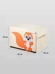Красный ящик для игрушек с крышкой большой Kids Zone, 53 х 36 х 35 см