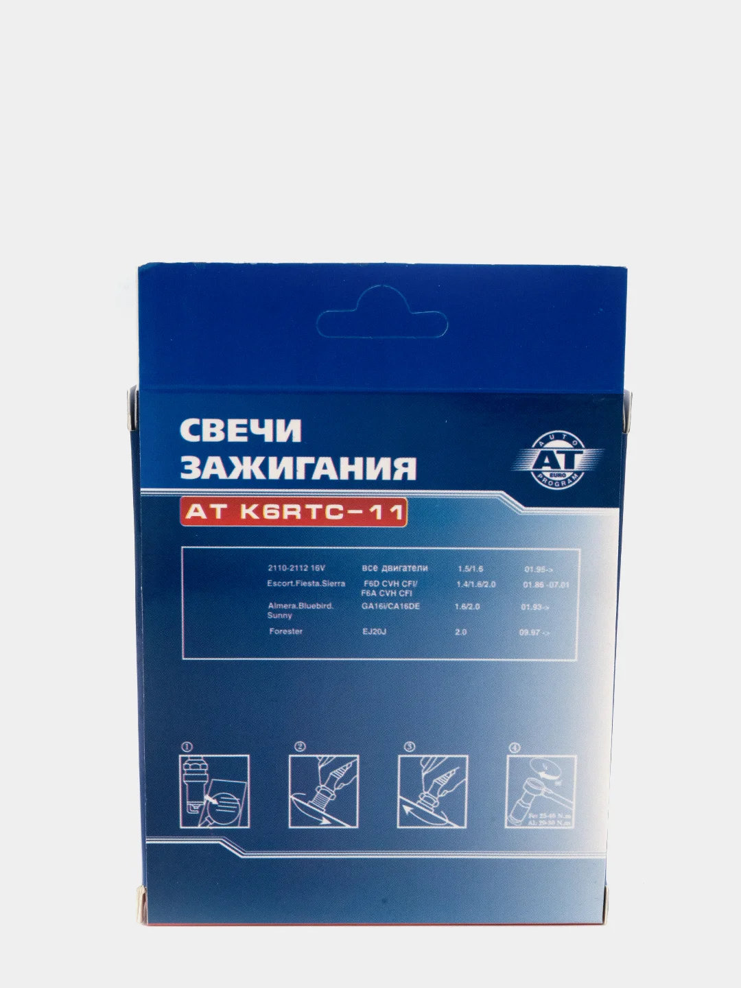 Свеча зажигания AT K6RTC-11 (4 шт) ВАЗ 2110-11-12 16V, LANOS, NEXIA 1.6