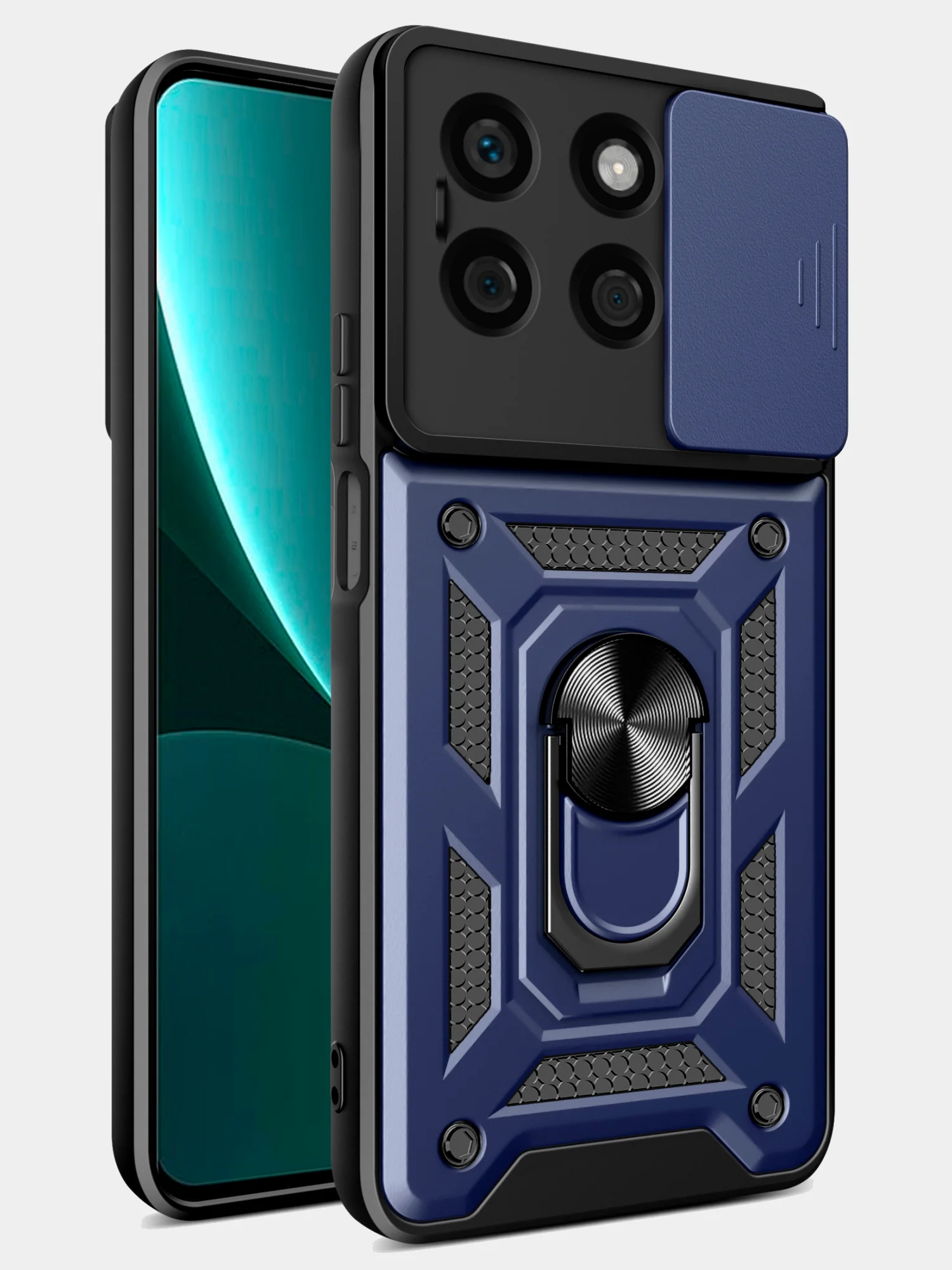 Темно-синий чехол противоударный armors для Honor X8B / Хонор Х8В с защитой камеры