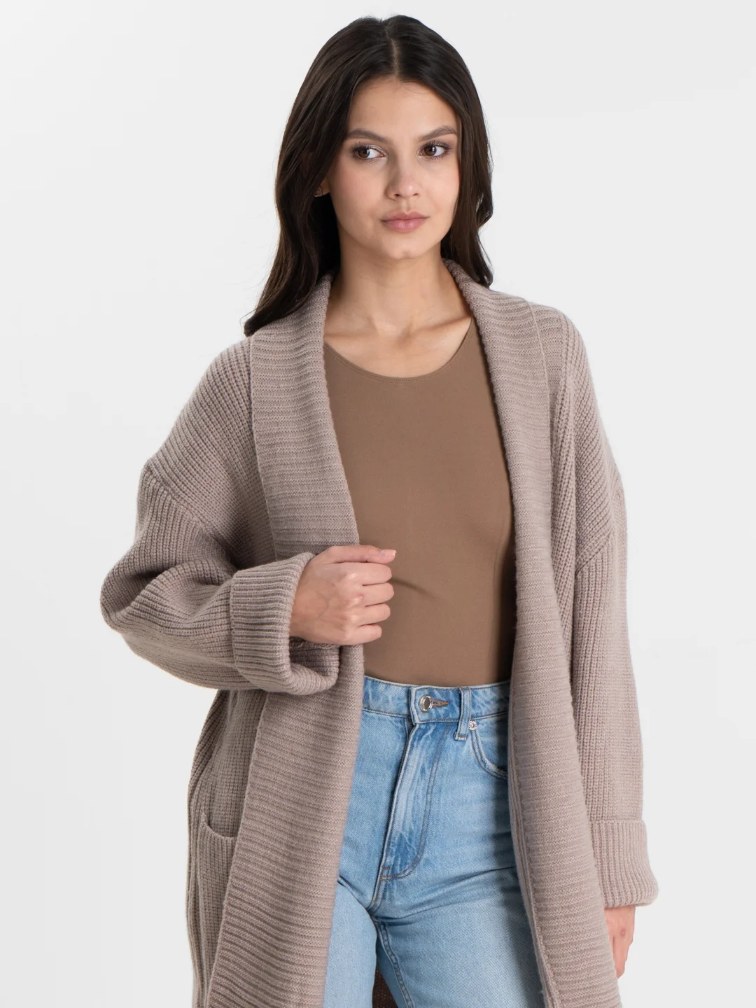 Кардиган женский, вязаный, на запах, oversize, накидка женская, вязаная, оверсайз