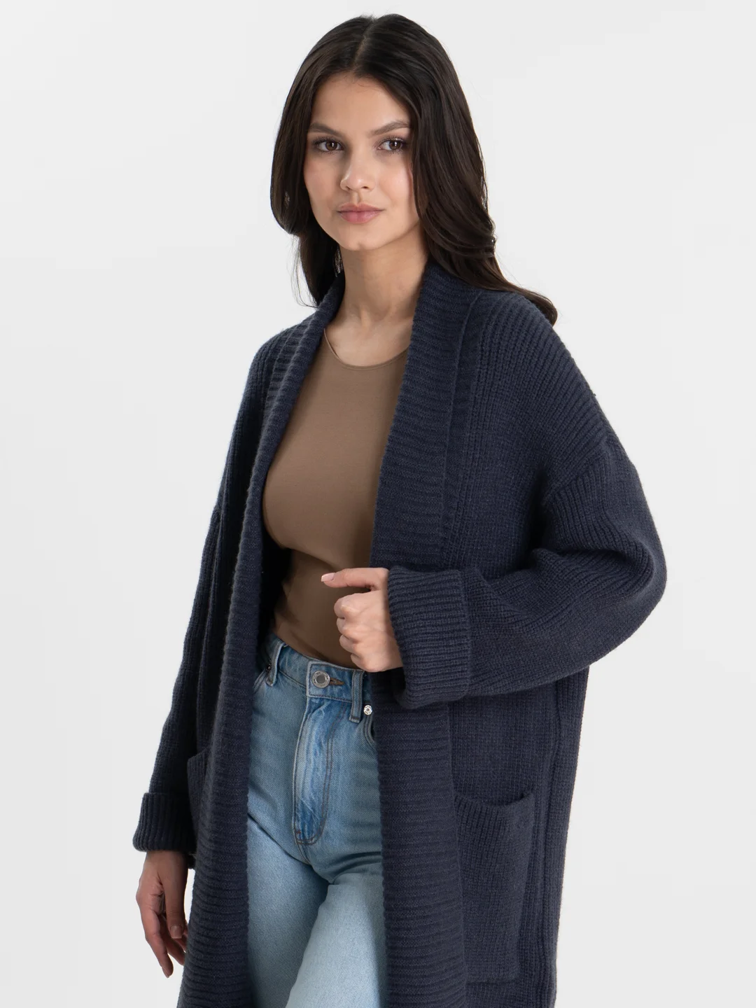 Молочный кардиган женский, вязаный, на запах, oversize, накидка женская, вязаная, оверсайз