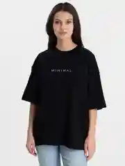 Черный футболка оверсайз "Minimal", унисекс, oversize, T-Shirt с принтом, хлопок