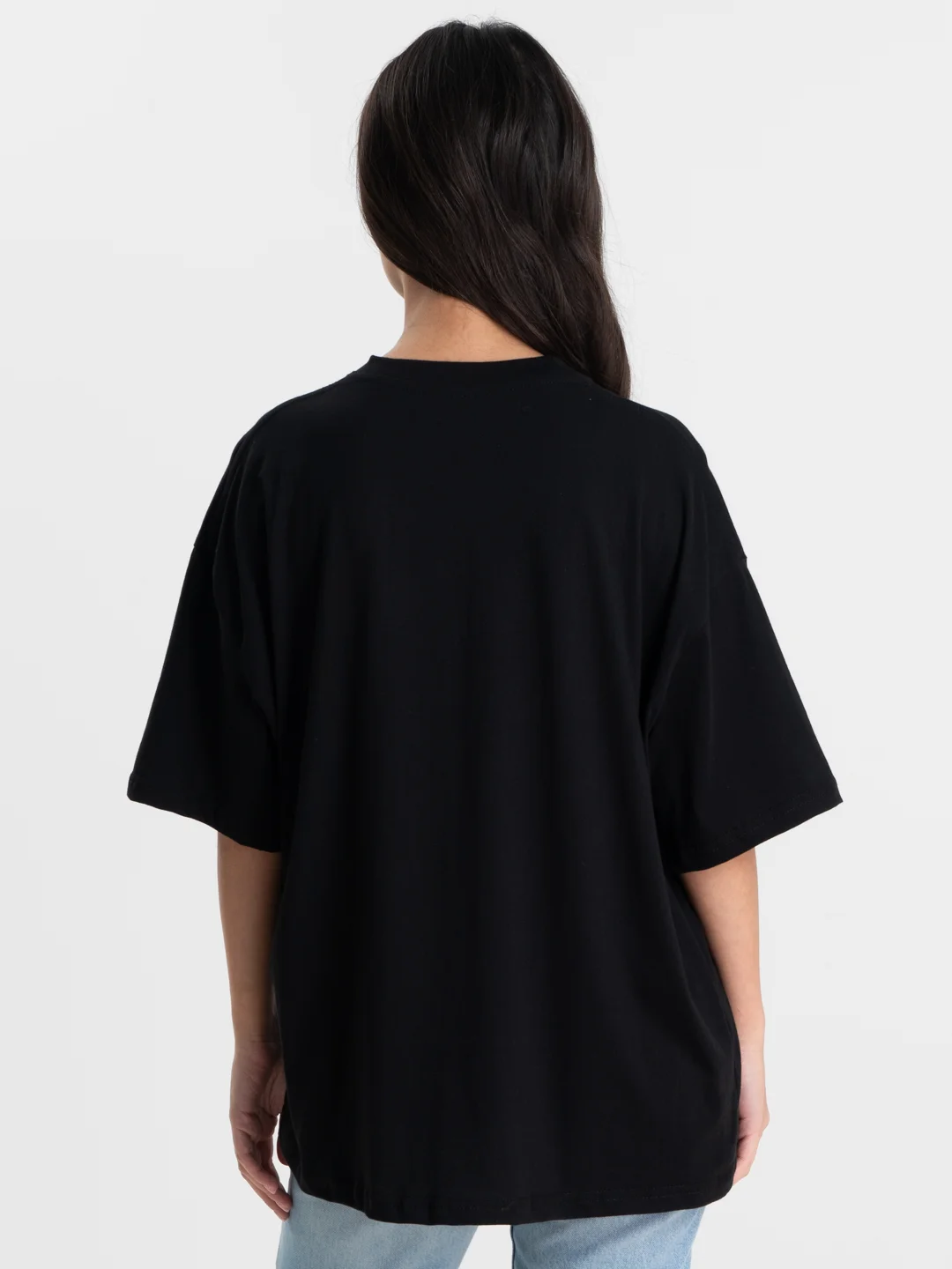 Черный футболка оверсайз "Пофиг", унисекс, oversize, T-Shirt с принтом, хлопок