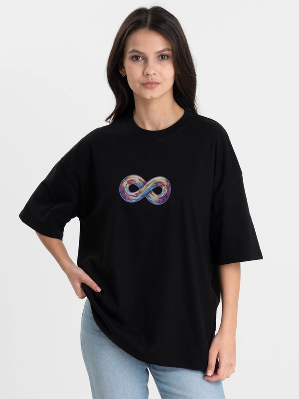 Футболка оверсайз "Бесконечность", унисекс, oversize, T-Shirt с принтом, хлопок