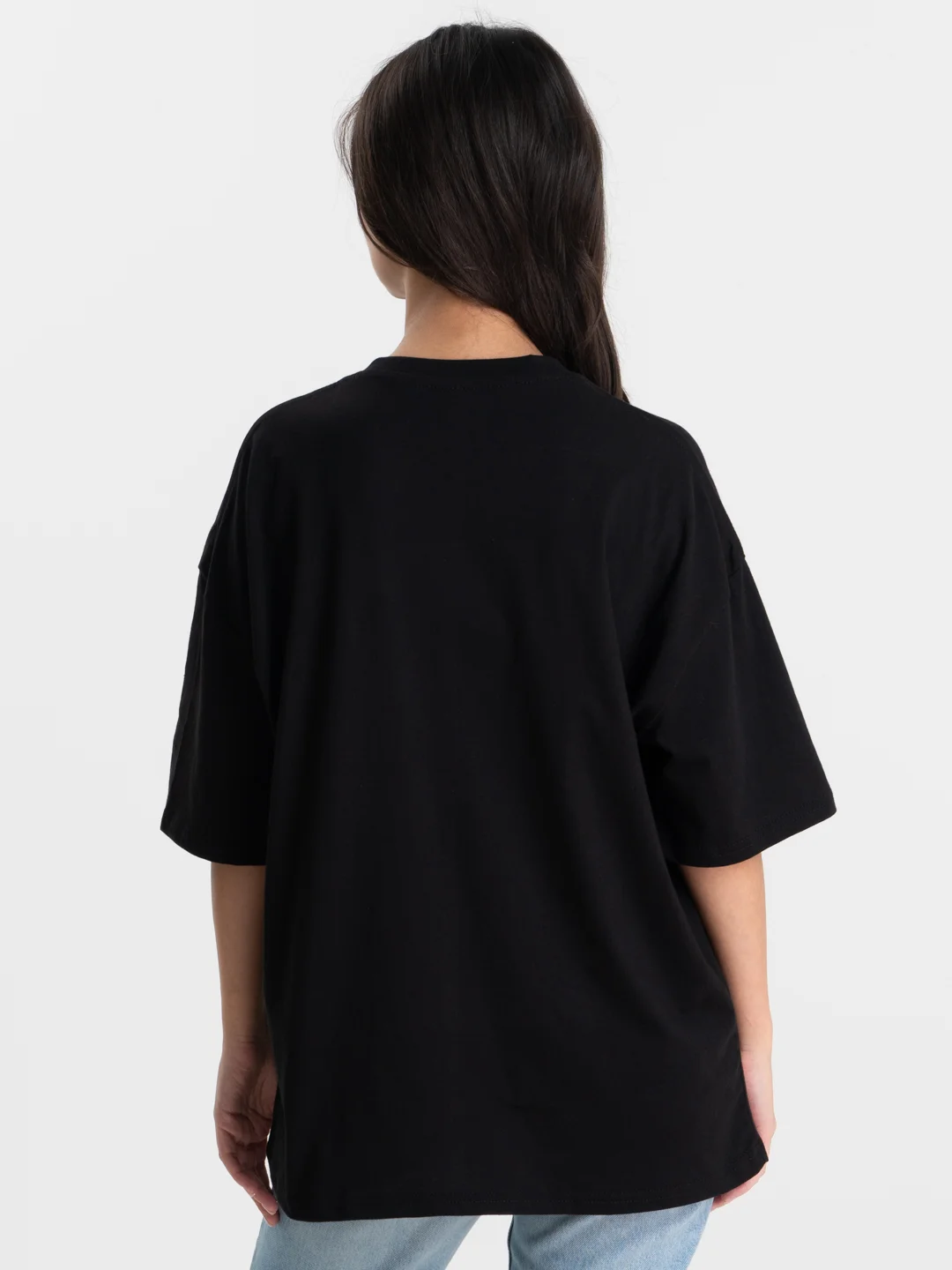 Черный футболка оверсайз "Бесконечность", унисекс, oversize, T-Shirt с принтом, хлопок