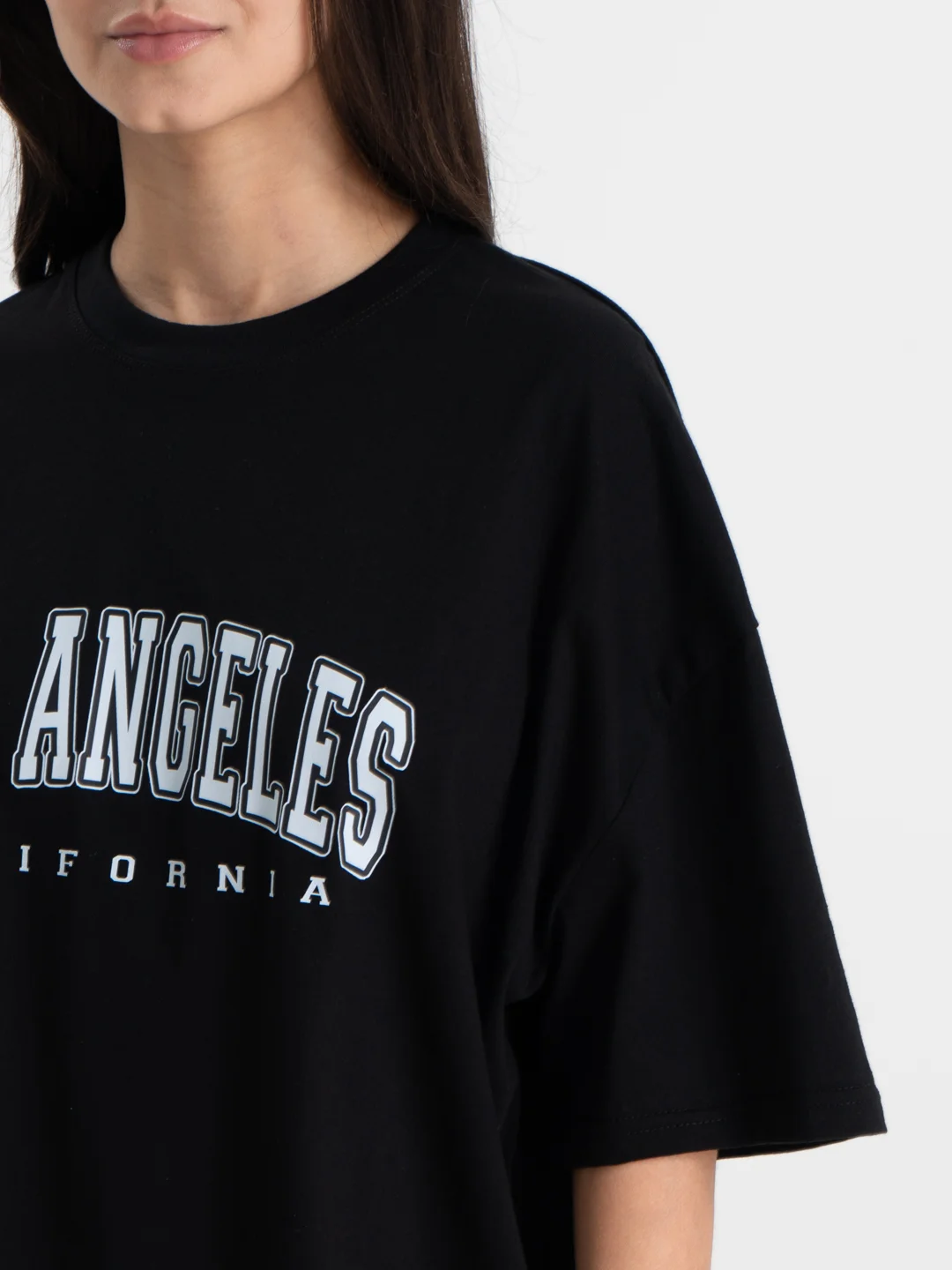Белый футболка оверсайз "Los Angeles", унисекс, oversize, T-Shirt с принтом, хлопок