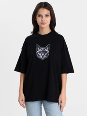 Футболка оверсайз "Кошка", унисекс, oversize, T-Shirt с принтом, хлопок