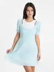 Ледяной платье женское летнее: под лен с эффектом двойки