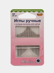 Иглы ручные с острым кончиком для шитья №8, 20 шт, Hemline