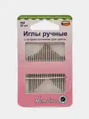 Иглы ручные с острым кончиком для шитья №8, 20 шт, Hemline