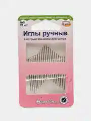 Иглы ручные с острым кончиком для шитья №9, 20 шт, Hemline