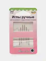 Иглы ручные для вышивания с удлиненным ушком и закругленным кончиком №26, 6 шт, Hemline
