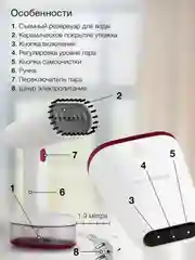 Отпариватель ручной Hyundai H-HS02890, белый / вишневый