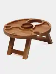 Столик винный деревянный на ножках менажница с бутылкой