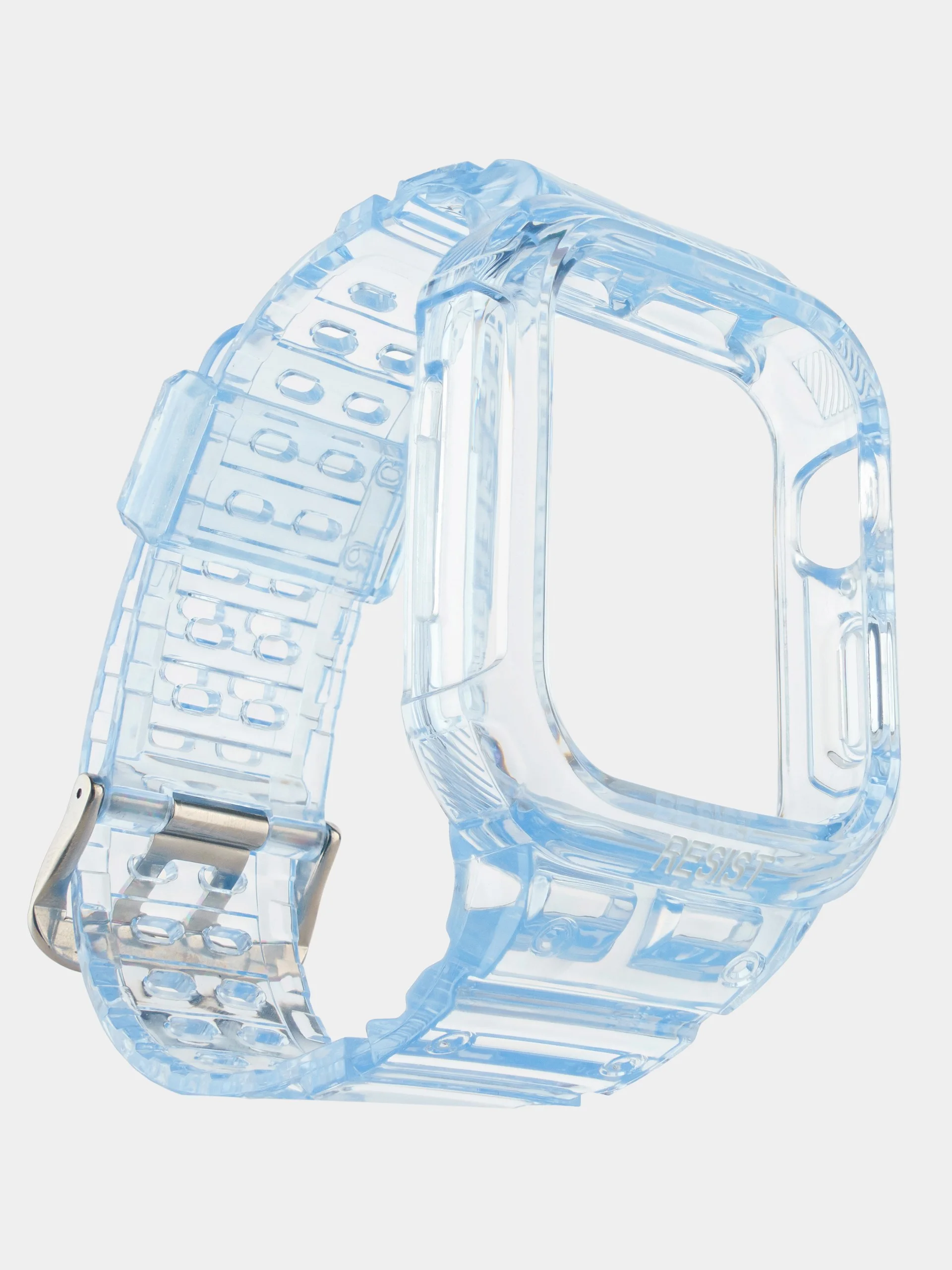 Розовый прозрачный ремешок для Apple Watch 38 / 40 / 41 / 42 / 44 mm чехол-бампер