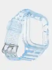 Розовый прозрачный ремешок для Apple Watch 38 / 40 / 41 / 42 / 44 mm чехол-бампер