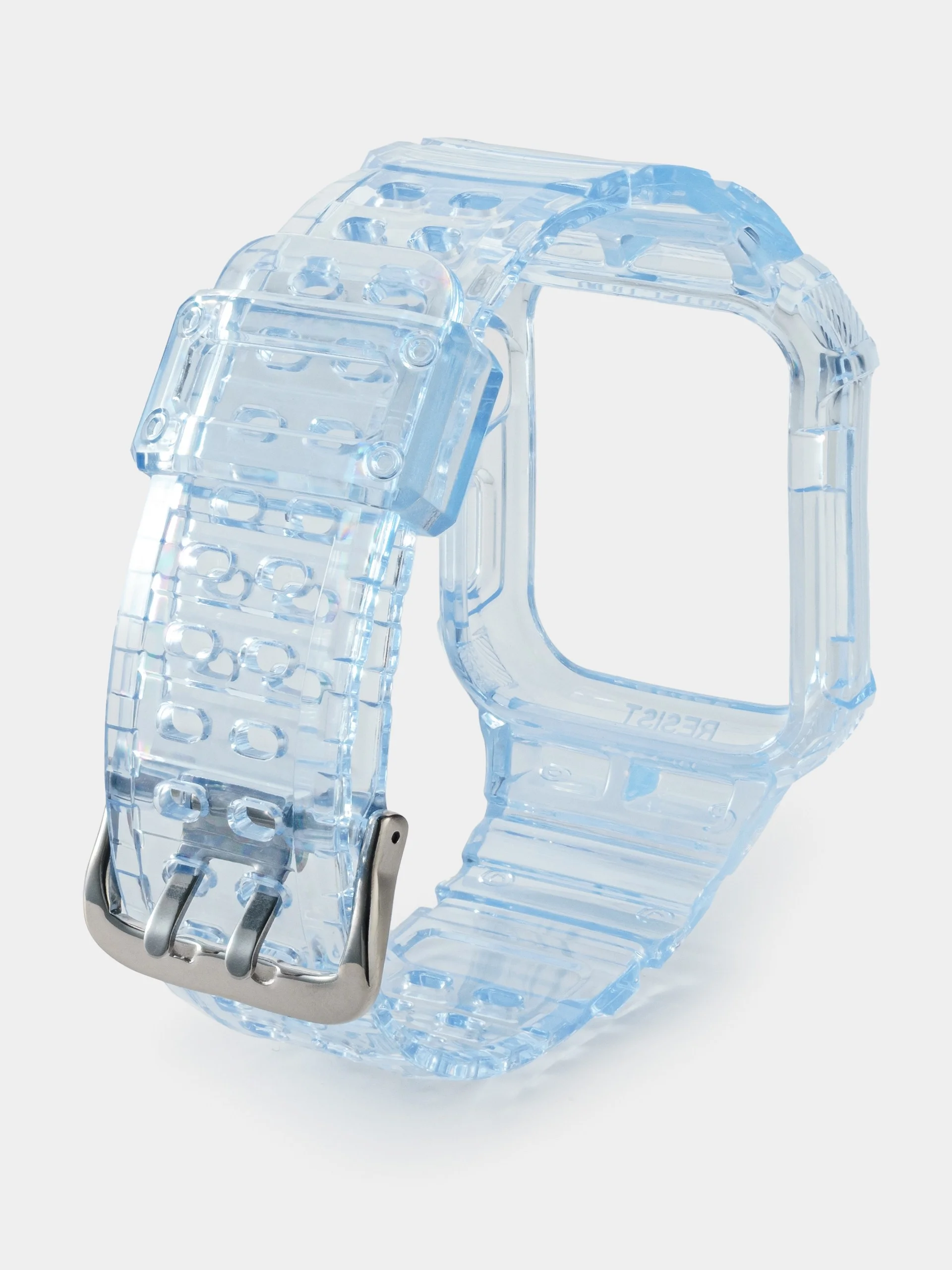 Розовый прозрачный ремешок для Apple Watch 38 / 40 / 41 / 42 / 44 mm чехол-бампер