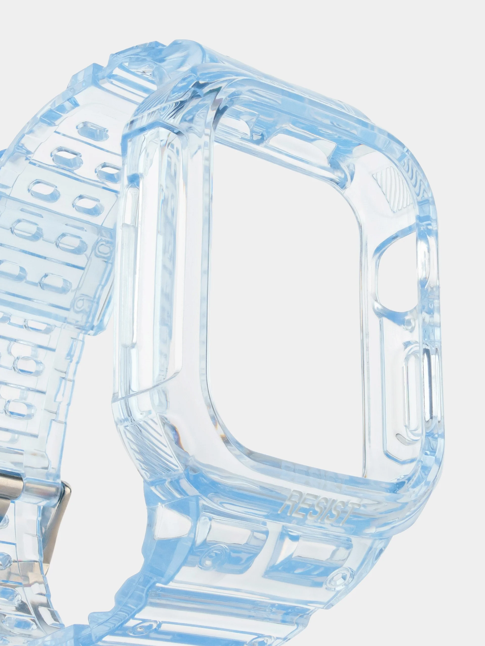 Розовый прозрачный ремешок для Apple Watch 38 / 40 / 41 / 42 / 44 mm чехол-бампер