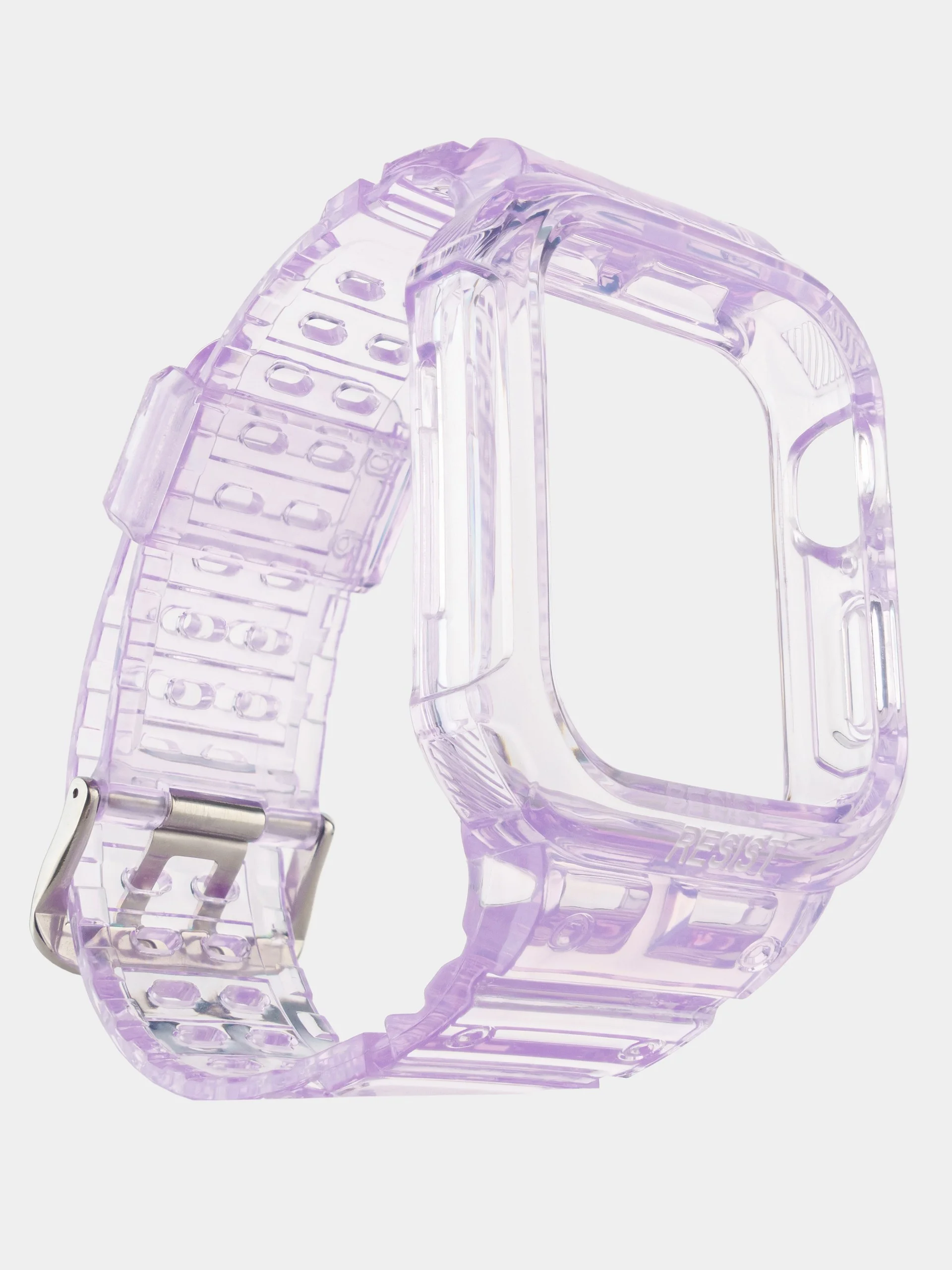 Розовый прозрачный ремешок для Apple Watch 38 / 40 / 41 / 42 / 44 mm чехол-бампер
