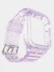Розовый прозрачный ремешок для Apple Watch 38 / 40 / 41 / 42 / 44 mm чехол-бампер