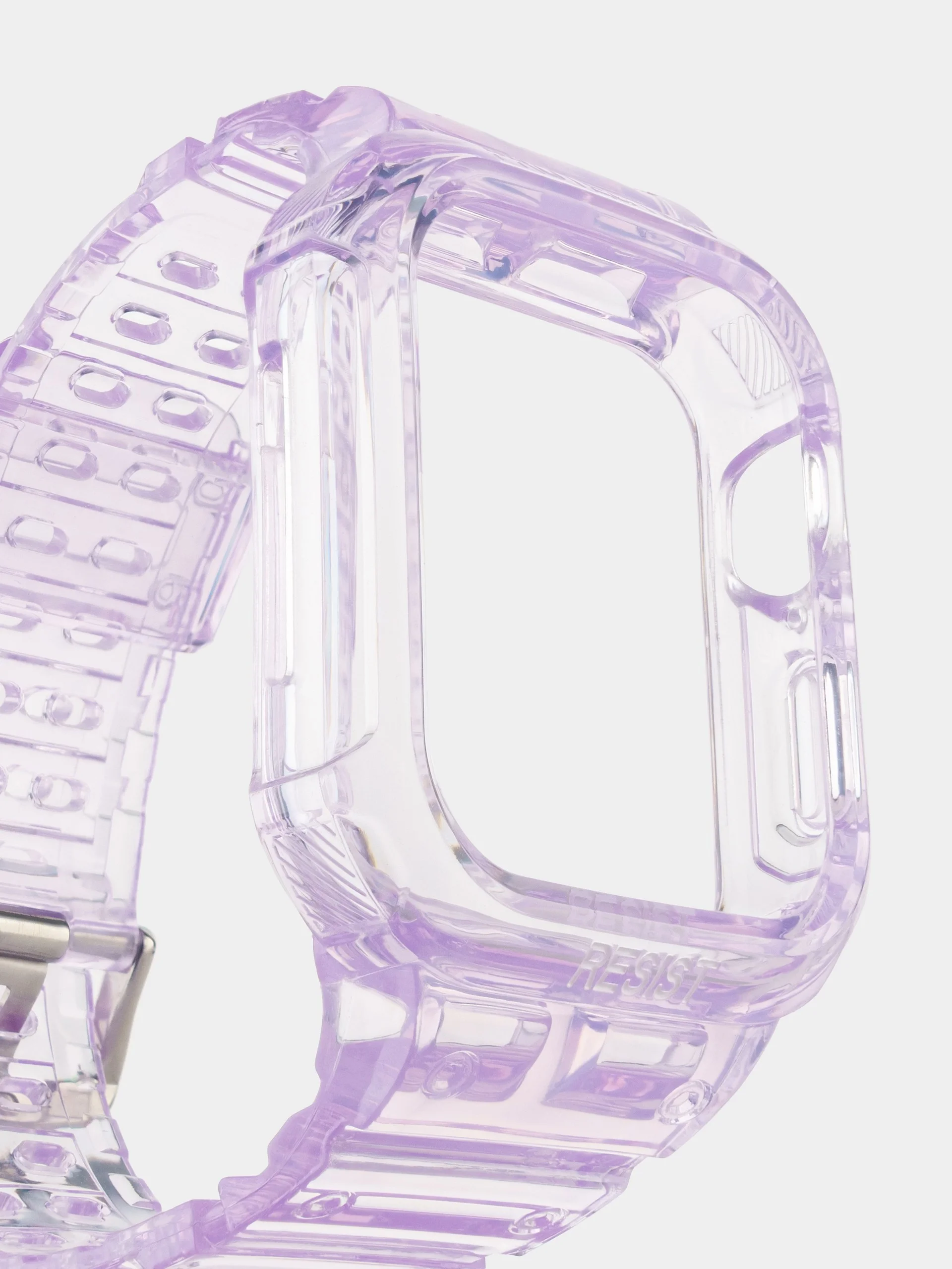 Розовый прозрачный ремешок для Apple Watch 38 / 40 / 41 / 42 / 44 mm чехол-бампер