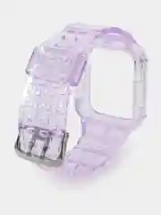 Розовый прозрачный ремешок для Apple Watch 38 / 40 / 41 / 42 / 44 mm чехол-бампер
