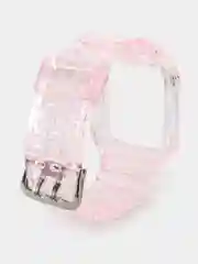 Розовый прозрачный ремешок для Apple Watch 38 / 40 / 41 / 42 / 44 mm чехол-бампер