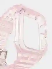 Розовый прозрачный ремешок для Apple Watch 38 / 40 / 41 / 42 / 44 mm чехол-бампер