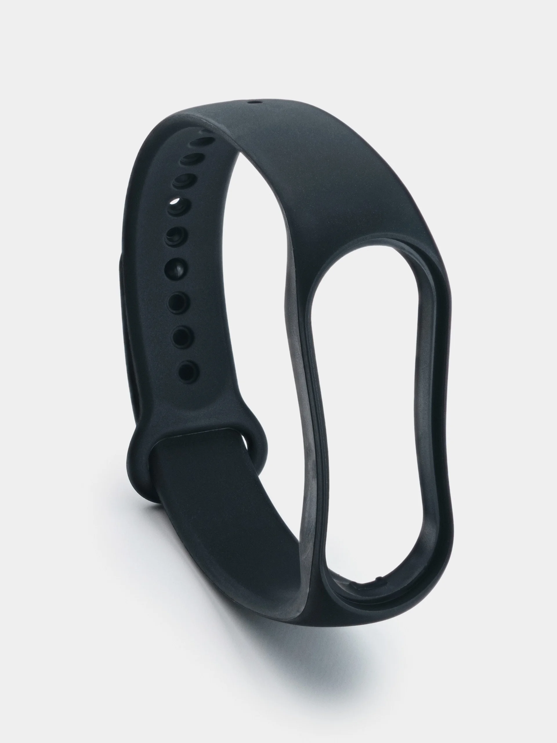 Черный силиконовый ремешок для Xiaomi Mi Band 5/6/7 ксяоми ми бэнд