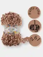 Хаки пряжа Alize Puffy Fine 100% Микрополиэстер 100г 14м