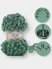 Тёмно-бирюзовый пряжа Alize Puffy Fine 100% Микрополиэстер 100г 14м