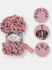 Коралловый пряжа Alize Puffy Fine 100% Микрополиэстер 100г 14м