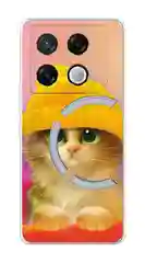 Желтый чехол на Infinix GT 20 Pro / Инфиникс GT 20 Pro прозрачный, с рисунком, защита камеры