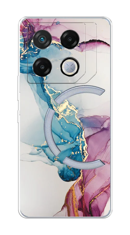 Ледяной чехол на Infinix GT 20 Pro / Инфиникс GT 20 Pro прозрачный, с рисунком, защита камеры