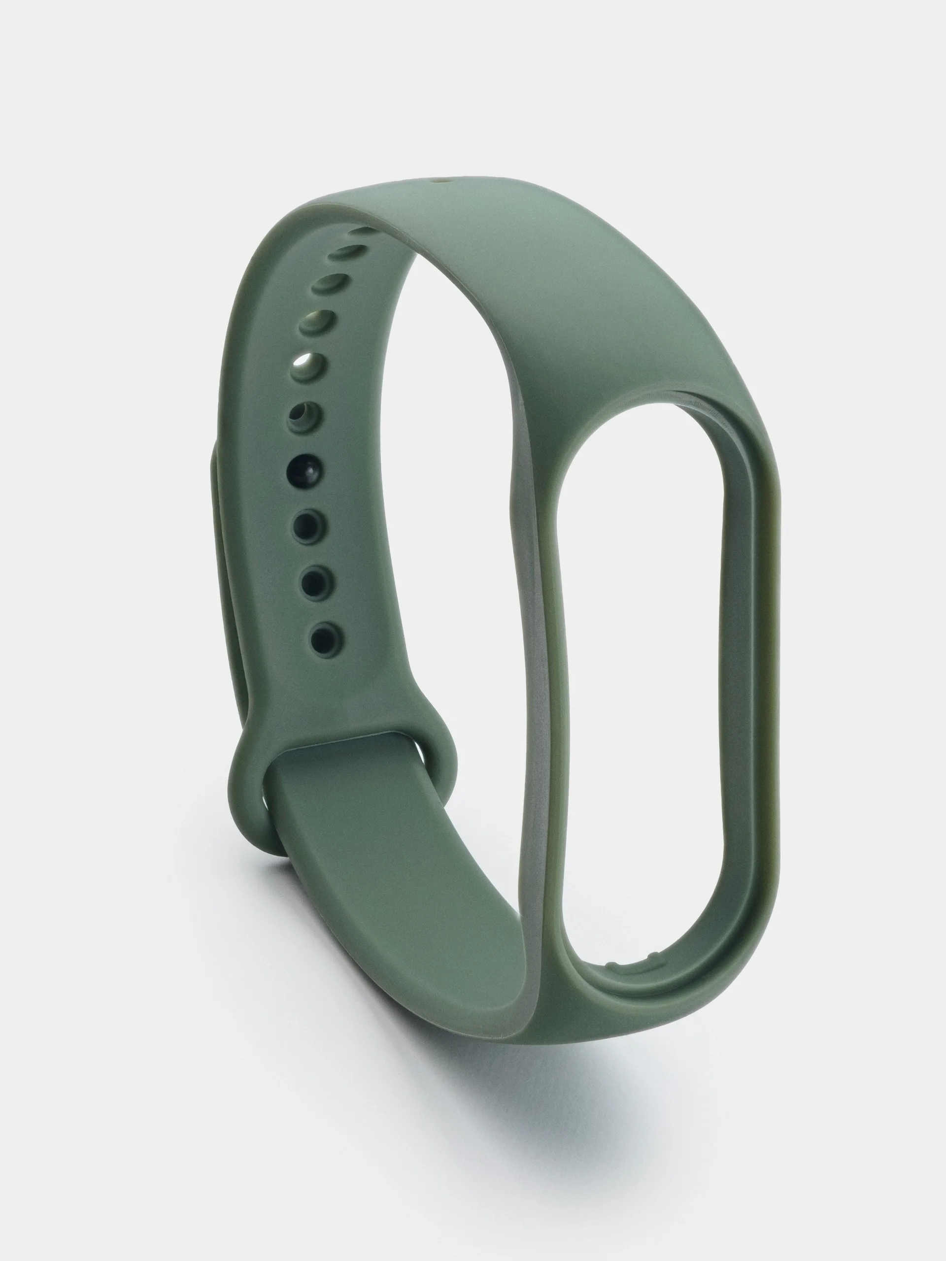 Зелёный хаки силиконовый ремешок для Xiaomi Mi Band 5/6/7 ксяоми ми бэнд