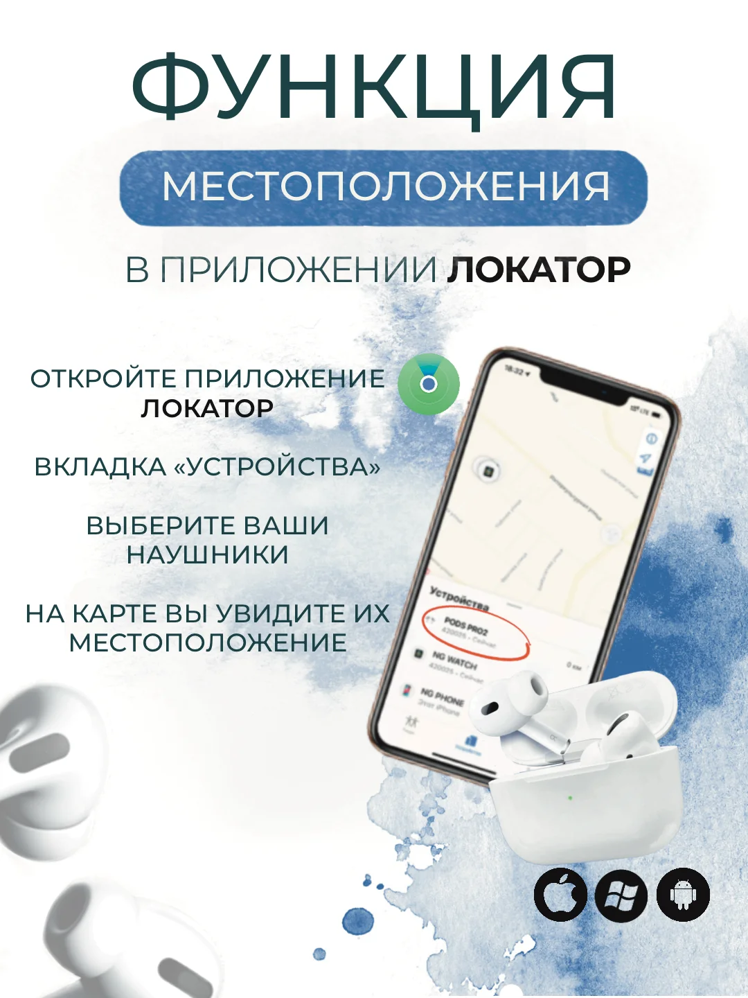 Беспроводные наушники Pods Pro 2, с шумоподавлением и прозрачностью