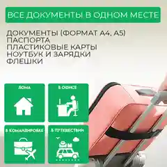 Розовый сумка органайзер для хранения документов  с кодовым замком, пятислойный