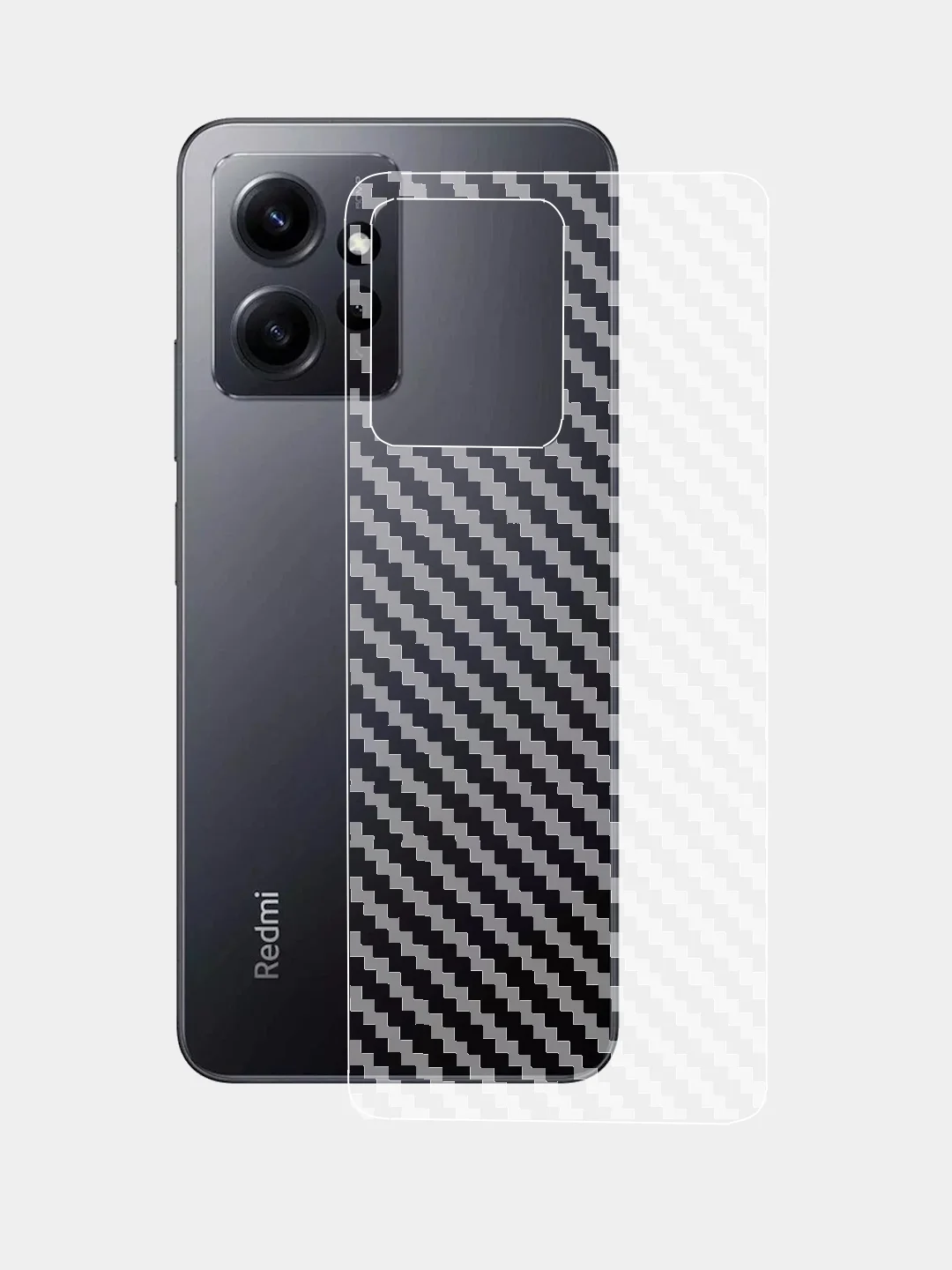 Прозрачный защитная пленка для Xiaomi Redmi Note 12 4G под карбон на заднюю часть,под кожу на зад