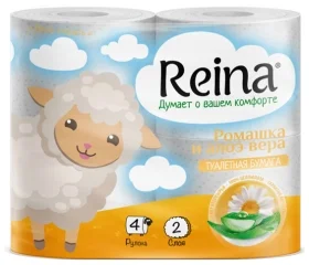 Желтый туалетная бумага Reina Classic, 12 рулонов, 2 слоя, туалетная бумага, реина, 2 слоя