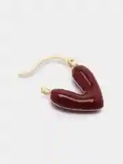 Багровый серьги кольца, сережки сердечки, бургунди, серьги женские