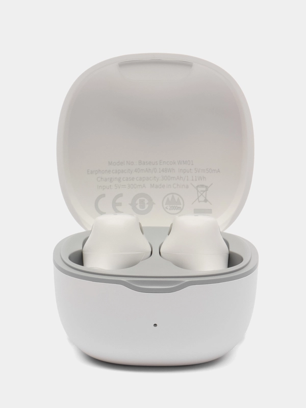 Беспроводные наушники вакуумные Baseus Encok True Wireless WM01, белые