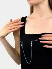 Серебряный брошь цепочка на Новый год
