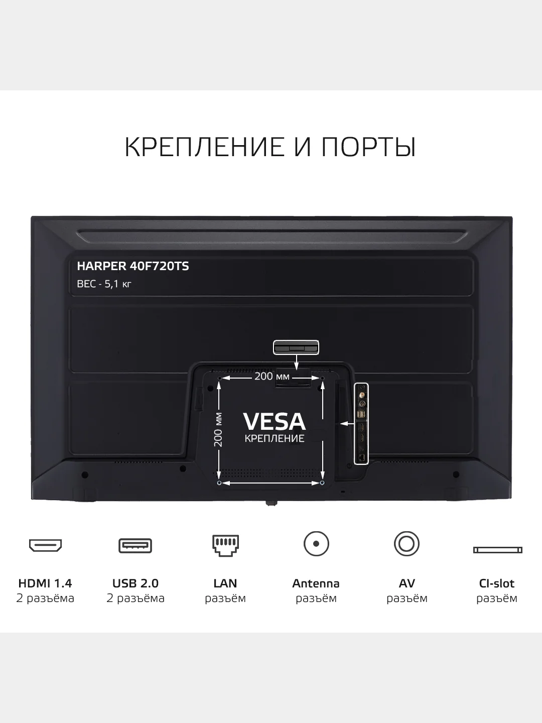 Телевизор SMART TV Harper 40F720TS, Android 11.0, Голосовое управление, Bluetooth 5,0
