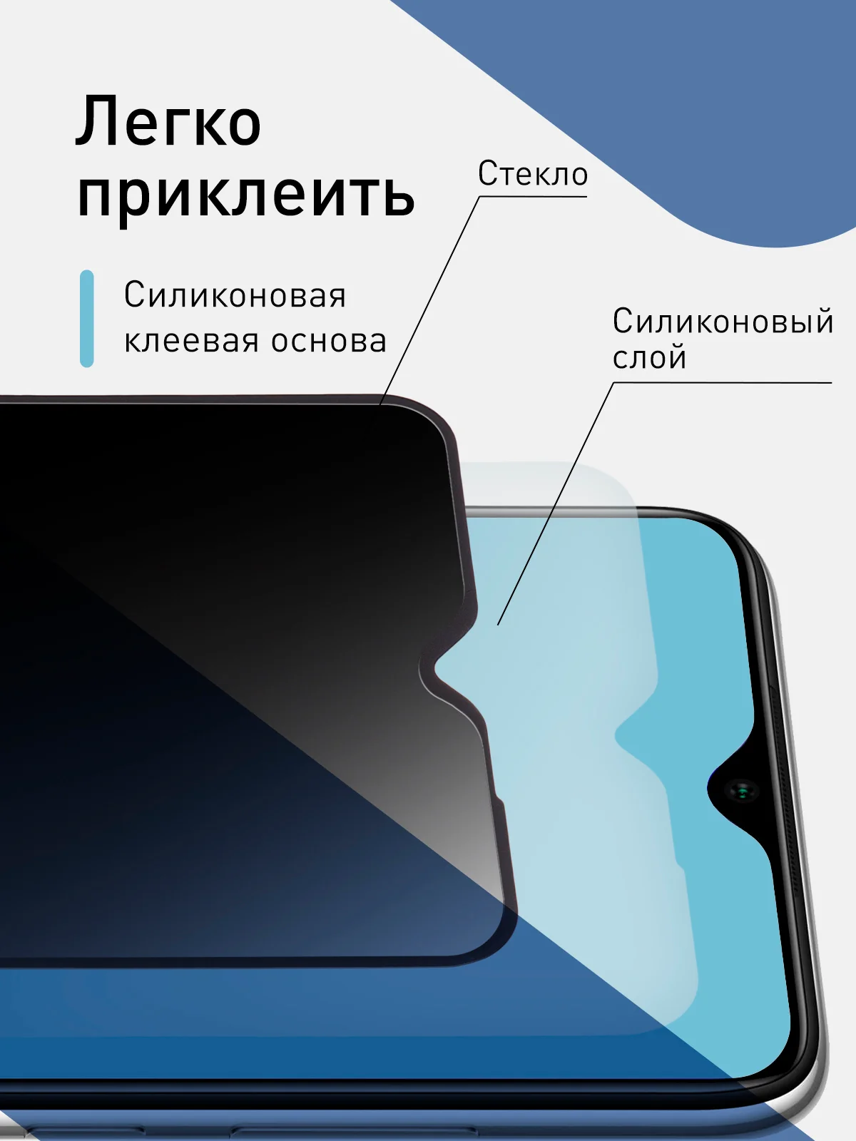 Стекло для Xiaomi Redmi Note 8 Pro защитное ROSCO олеофобное с рамкой, матовое, антишпион