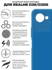 Чехол-накладка Krutoff Silicone Case для Realme C30/C30s синий